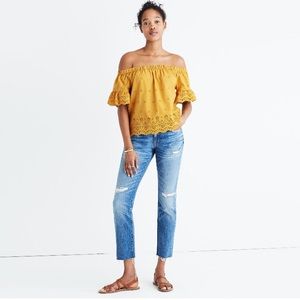 Madewell eyelet off-the-shoulder top